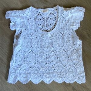 Solitaire White Crochet Lace Blouse
